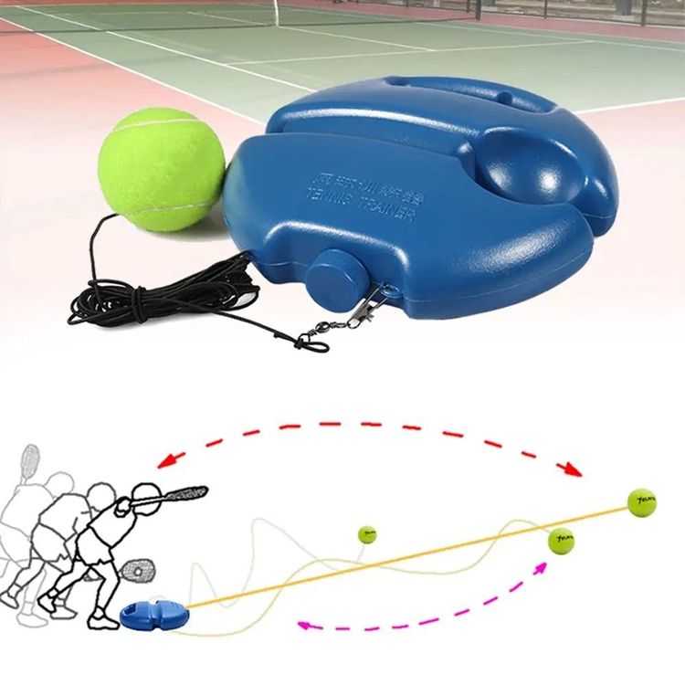 AOUZEA Kit D'entraînement De Tennis Avec Balles De Tennis De Qualité Supérieure Et Pied En Métal De 1,2 Kg - Jeu De Balle Innovant Et Appareil - 6
