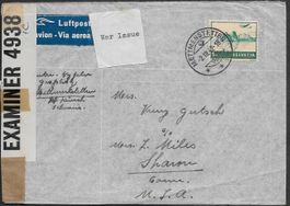 1942 Luftpost ZENSUR o METTMENSTETTEN - USA F32 Top ab 1.-