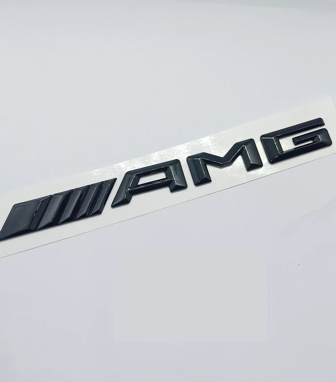 AMG Emblem Mercedes Aufkleber Schwarz Grösse 18cm x 1.7cmAMG