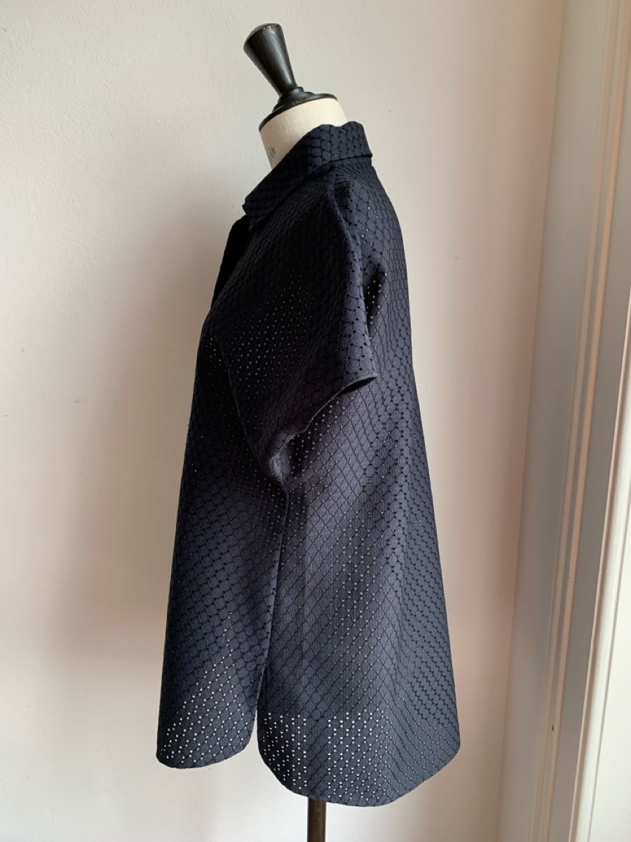 Akris Camicette: AKRIS: Elegante dunkelblaue Kurzarm-Bluse, 36 – Nuovo (secondo la descrizione) da Luzern venduto da designluzern 4