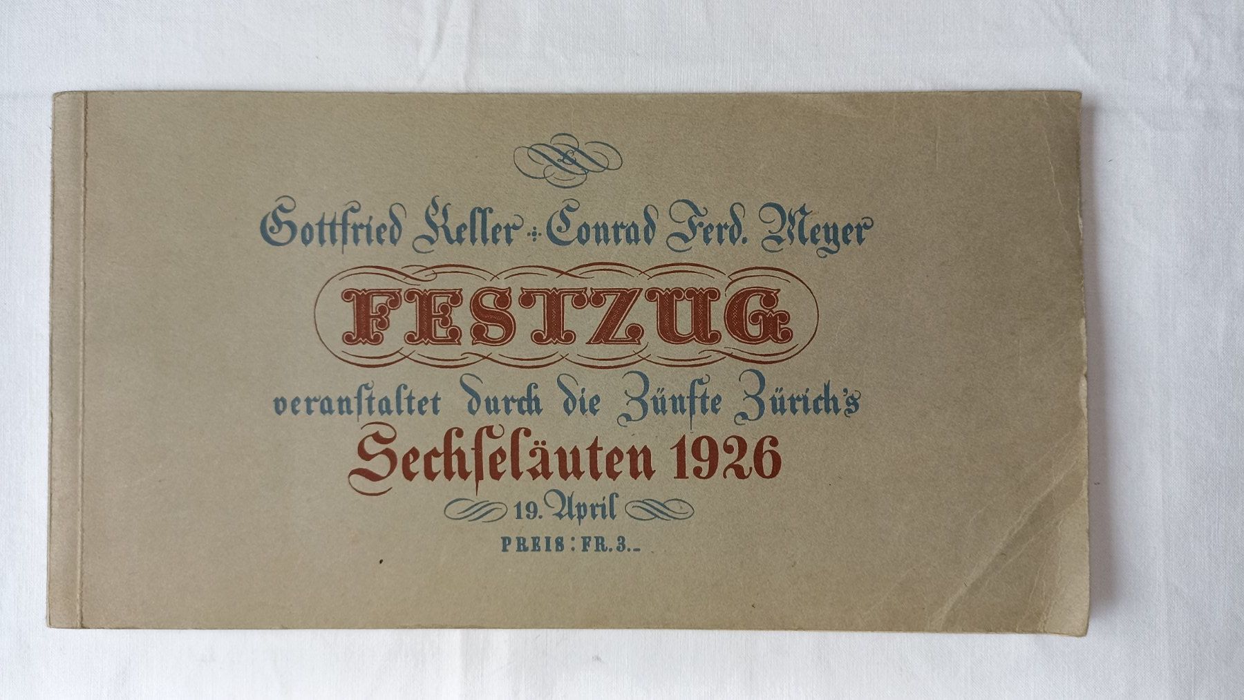 Libri: Sechseläutenprogram 1926 Festzug Gottfried Keller C.F. Meyer – Usato da Winterthur venduto da Sacramons