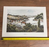 Alte Ansicht Schaffhausen mit Eisenbahn, Ansicht von oben