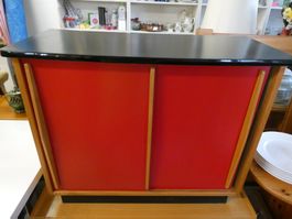 roter Schuhschrank Vintage ca. 60 / 70er Jahre
