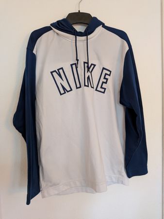 Nike Kapuzenpullover weiss dunkelblau Gr S gebraucht