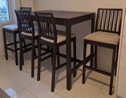 IKEA Bartisch mit 4 Stühlen dunkles Holz guter Zustand