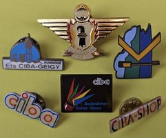 6x Pin: CIBA + CIBA-SHOP - Basel-Stadt (Vintage) *RARITÄTEN*