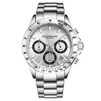 🇺🇸 ⓇHerrenuhr Stührling New York Chronograph Silber NEU