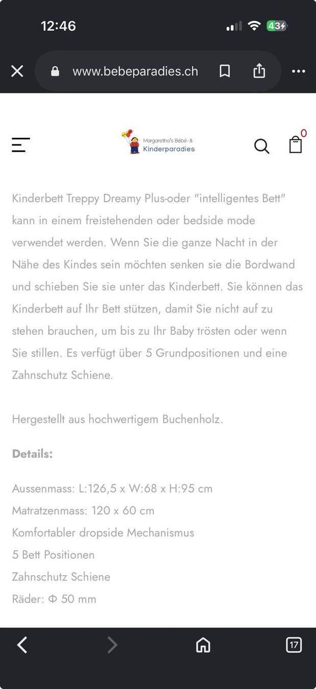 Letti: Beistellbett weiss, mit Matratze – Usato da Rorschach venduto da TrendyDeals 5