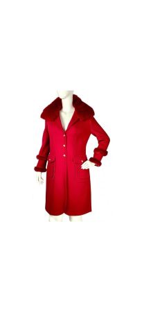 Haute Couture Designer Mantel Felipe Varela Pelzkragen Gr.42