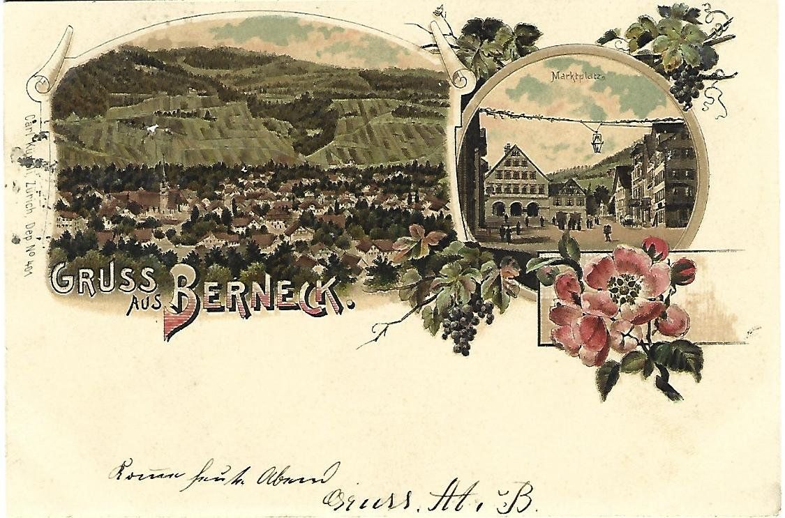 Ansichtskarten: Gruss aus Berneck Litho – Gebraucht aus Wetzikon ZH von Brulu100
