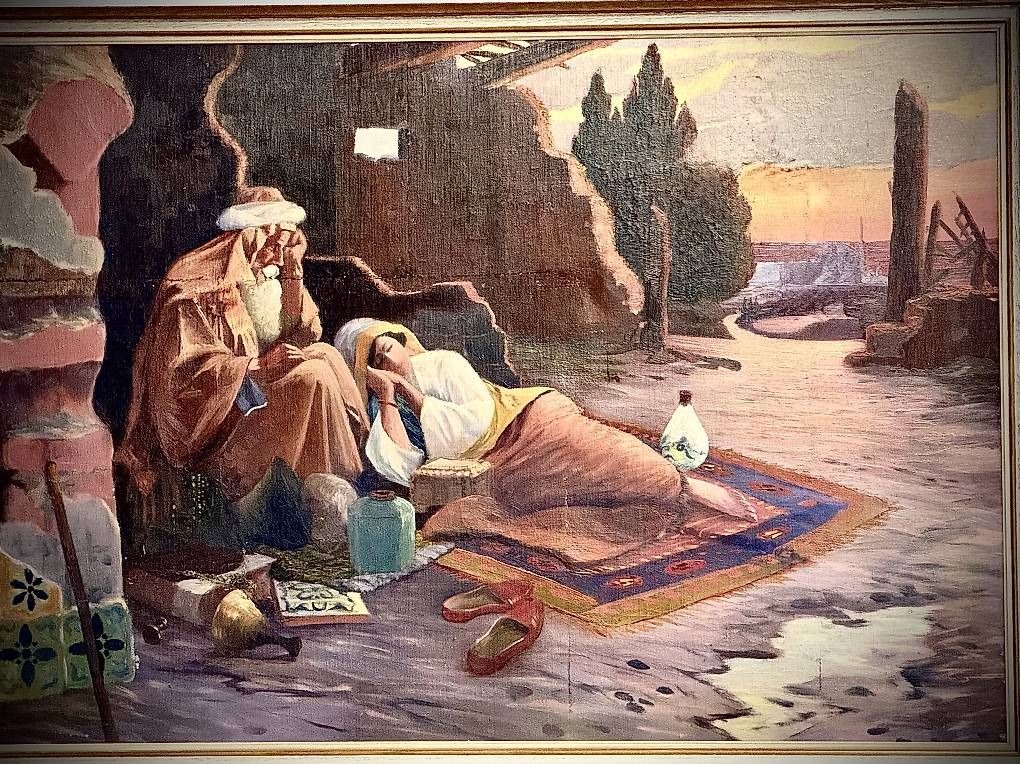 Gemälde: Orientalisches Lager im Abendlicht um 1900 – Gebraucht aus Fahrwangen von Dirk.Gerlach 2