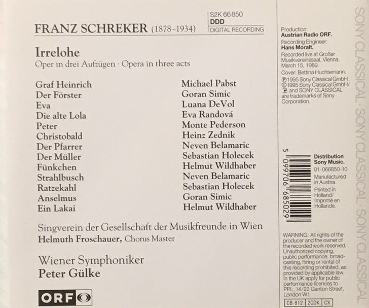 CD: Schreker - Irrelohe – Usato da Grüningen venduto da azulamarillo 1