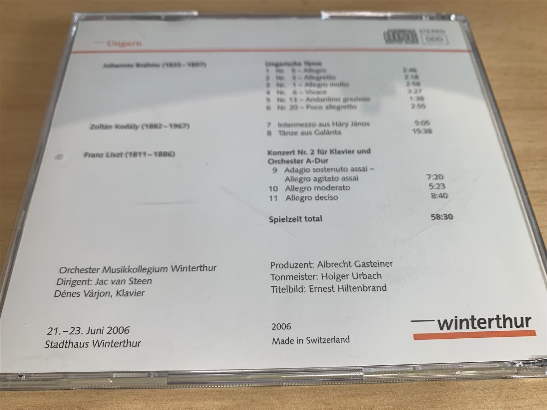 CDs: Ungarn - Jac van Steen, Dénes Várjon - Winterthur – Gebraucht aus Rikon im Tösstal von Alpenmutz 1