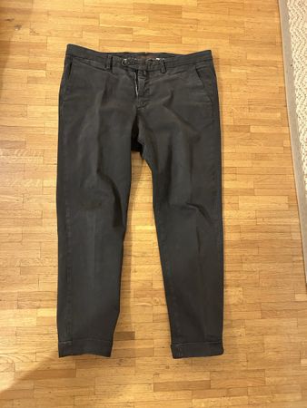 B-settento, pantalon coton gris-noir, T35