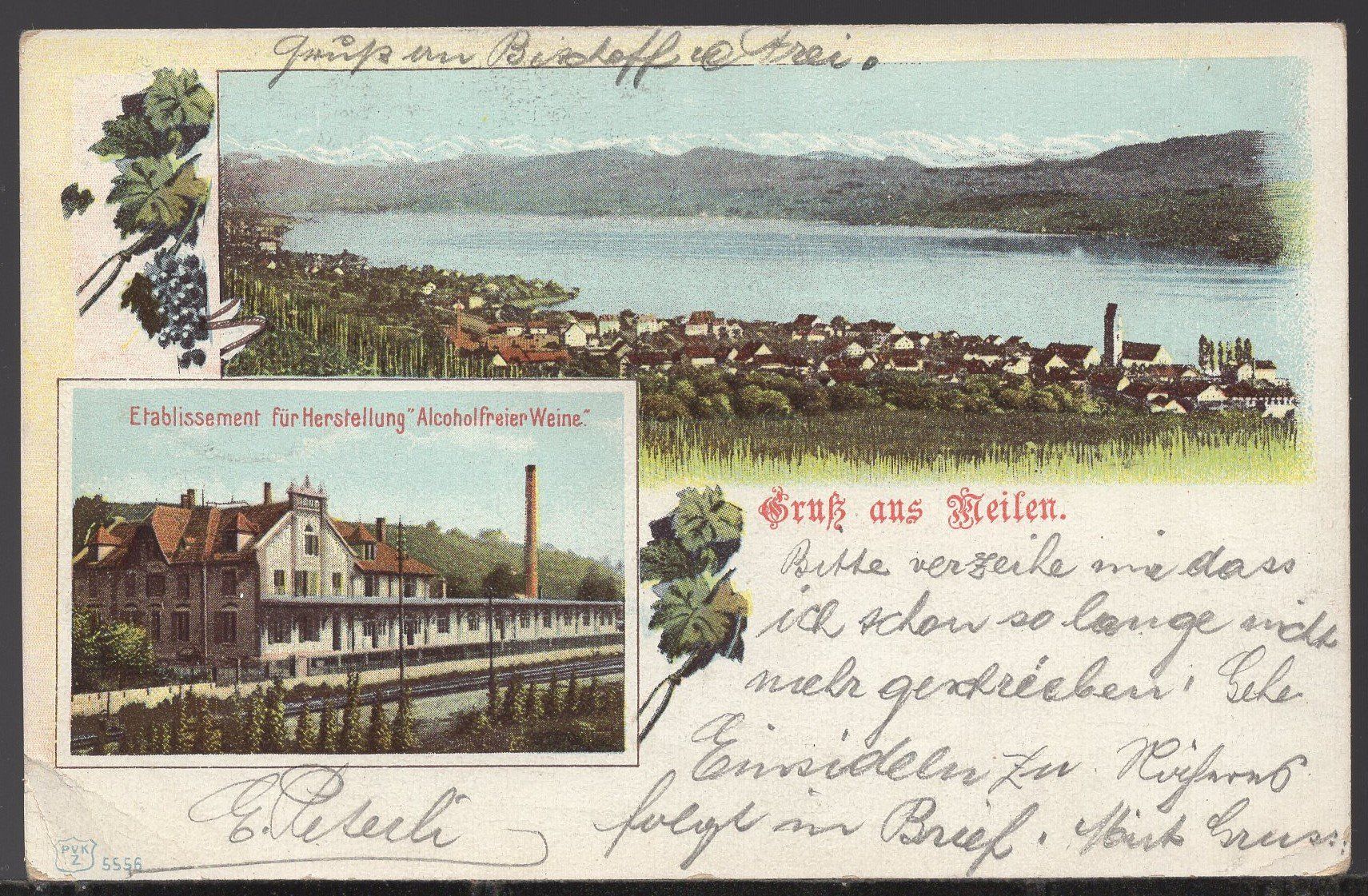 : Gruss  aus  Meilen  Litho  1907 – Usato da Aarau venduto da kufi44