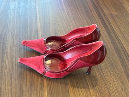 Suede and patent leather Escada shoes red size 37