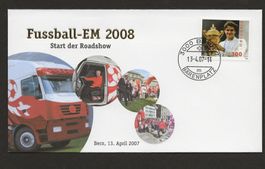 2007 Roger Federer Briefmarke Brief Fussball EM 2008 Kuhn