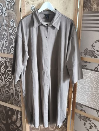 Lindex Kleid Velouropt. grau/braun  Grösse L  Top Zustand