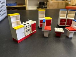 Vintage Lego Mobiliar Lego Küche, Schrank, Lavabo