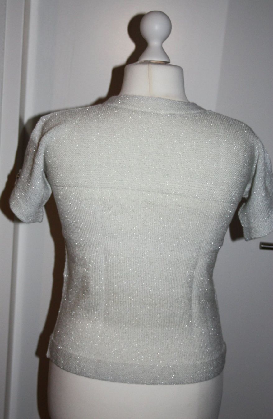 Maglioni & Felpe: Pullover Kurzarm weiss - silber Handmade Gr. XL  NEU – Nuovo (secondo la descrizione) da Flüelen venduto da Diversicum-Curvy 1