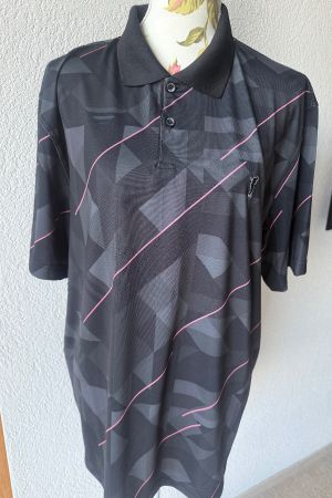 Golfino Herren Poloshirt, Schwarz/Pink, Grösse XL