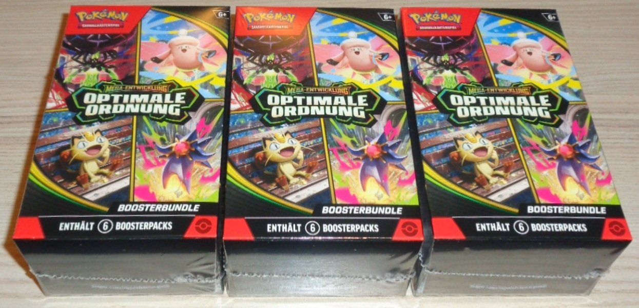 Pokémon Carte collezionabili: 3x Booster Bundle Mega Entwicklung "Optimale Ordnung" (D) – Nuovo e nell'imballaggio originale da Thun venduto da Gameparadise