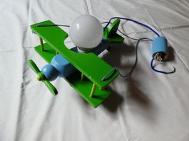 Kinderlampe Doppeldecker grün-blau