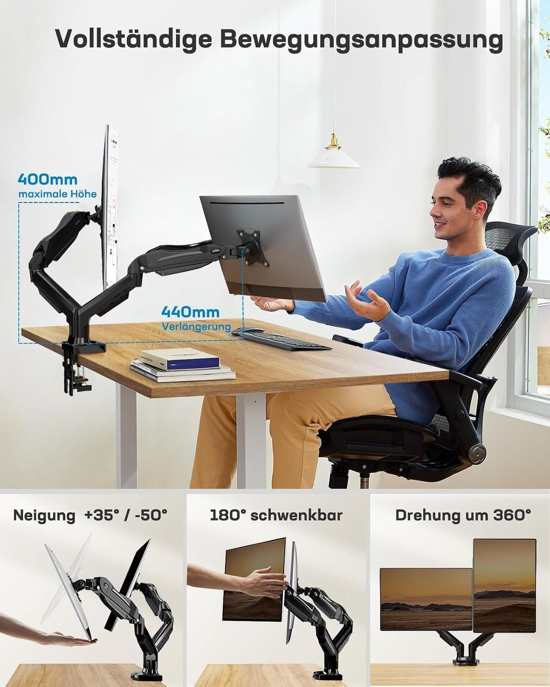 Staffa per monitor: Monitor Halterung 2 Monitore 13-32 Zoll VESA Schwarz – Nuovo e nell'imballaggio originale da Zürich venduto da jasminleut 2