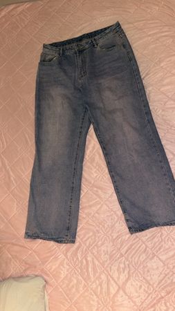 Jeans Damen hellblau-rosa
