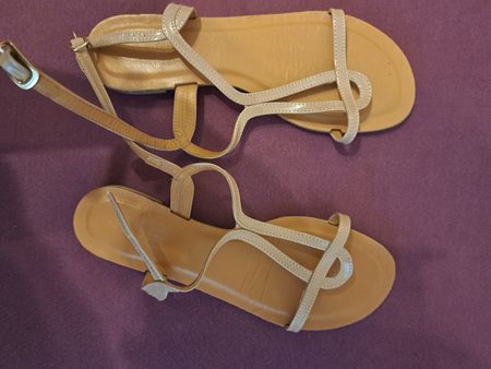 Sommersandalen Hallhuber Gr 38 beige Leder