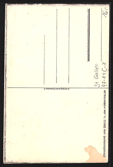 Cartoline postali: St. Gallen, Corona Sangallensis, student – Usato da Berlin venduto da bartko-reher 1