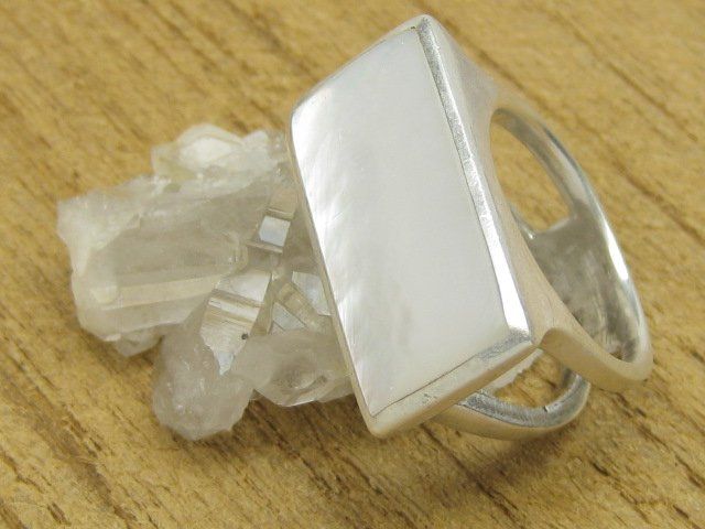 Anelli: Vintage Ring Silber 925  Perlmutt Gr. 59.5 – Usato da Ermatingen venduto da Decovin 1
