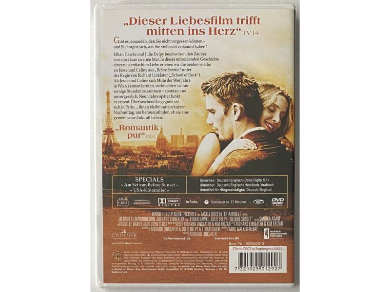 Alle DVDs: Before Sunset (Versandkostenfrei) – Gebraucht aus Flums von Asquillo 1