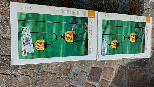 Lampade: 4 Solar-Hängeleuchten "Tiffany" – Nuovo e nell'imballaggio originale da Oberrohrdorf venduto da Heinzwu 1