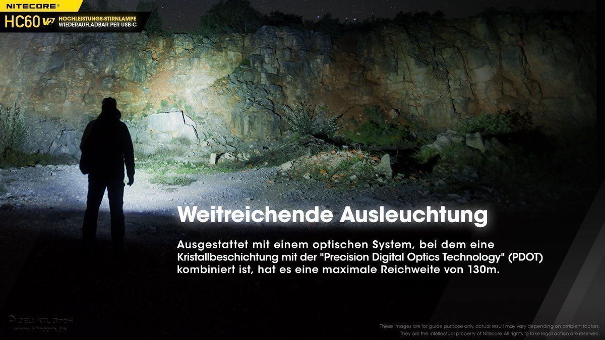 NiteCore Lampen: Nitecore HC60 V2 - Kopflampe 1200 Lumen, – Neu und originalverpackt aus Grüningen von Prolumin 6