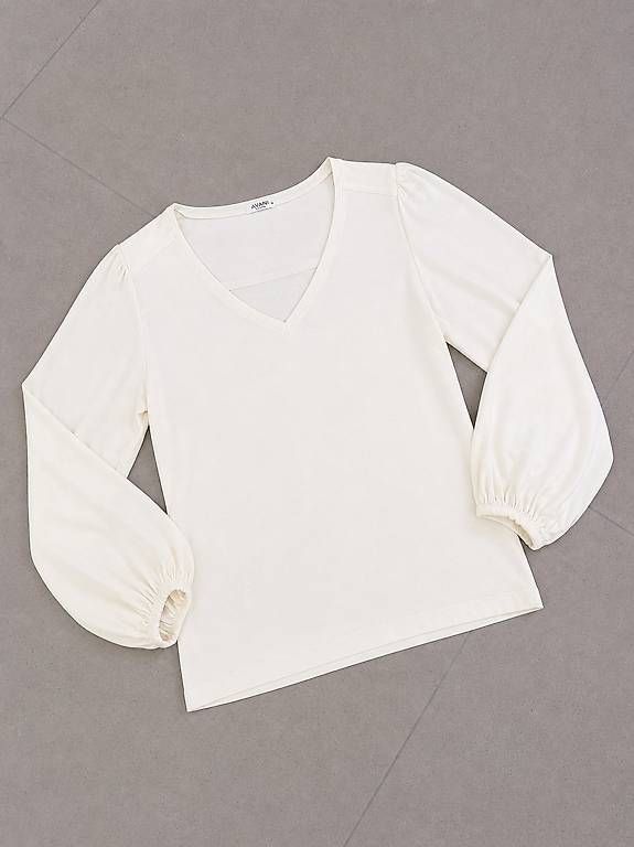 Blusen: Bluse mit Puffärmeln Gr. S Weiss – Gebraucht aus Merlischachen von GlamGarb
