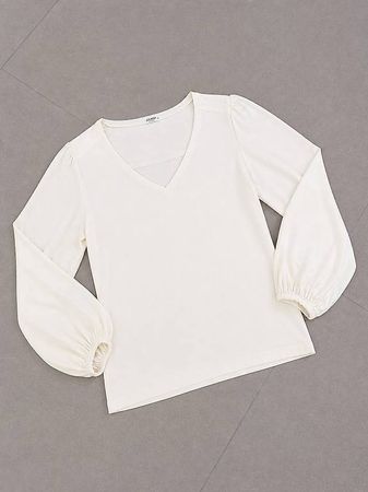 Bluse mit Puffärmeln Gr. S Weiss
