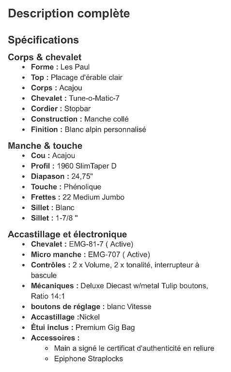 Musikinstrumente: Guitare Epiphone 7 cordes Snofall – Gebraucht aus Bouveret von mar_68vh 3
