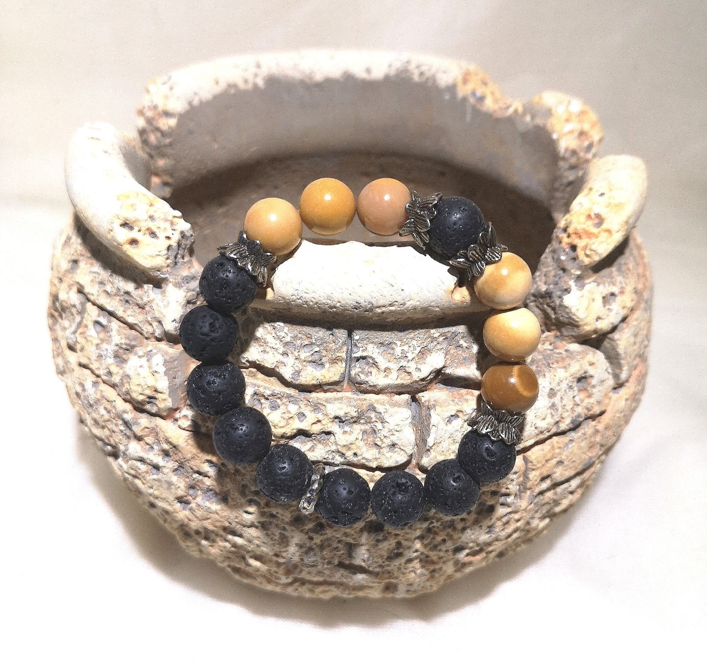 Bracciali & Braccialetti: Lava-Senfjade Armk. - Spendenaktion – Nuovo (secondo la descrizione) da Unterkulm venduto da Nachtigall 3