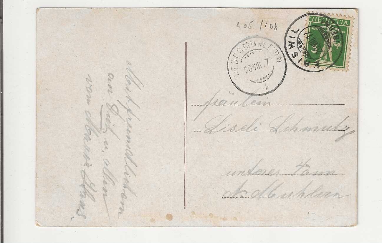 Cartoline postali: Eriswil, 1907 – Usato da Spiez venduto da Niesen20 1