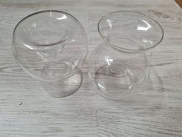 Vintage Glasi Hergiswil 2 Kerzenhalter Vasen