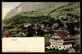 AK Lungern, Ortsansicht mit Häusern am Hang
