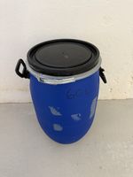  60L blaues Kunststoff-Fass  mit Deckel und Spannring