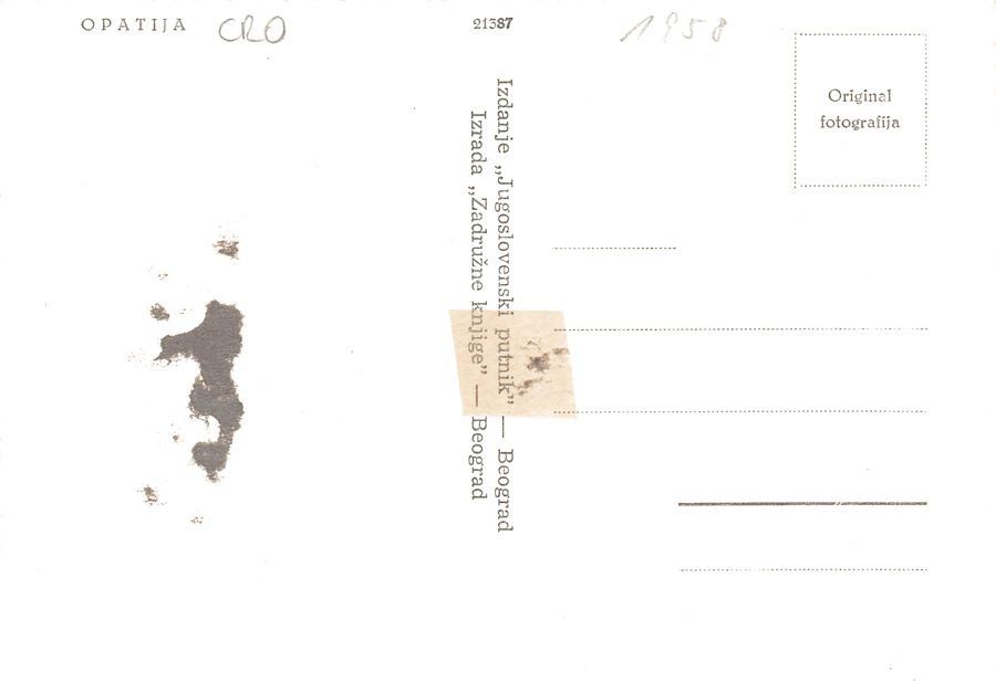 Cartoline postali: Opatija, datiert 1958 – Usato da Frauenfeld venduto da POML 1