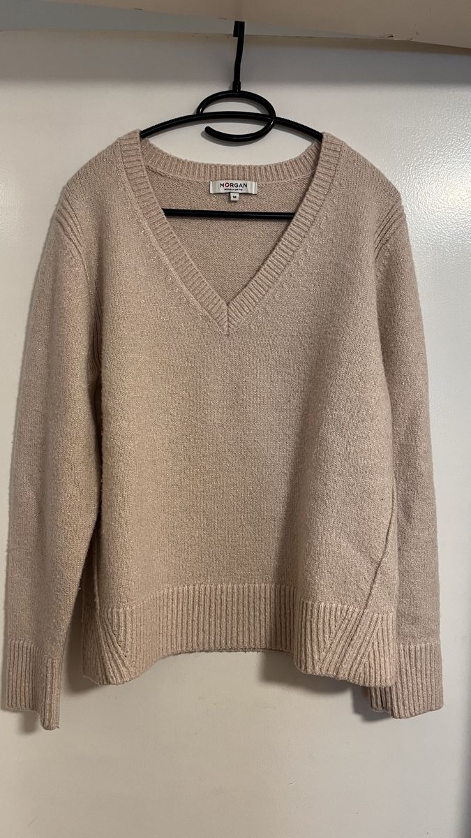 Maglioni & Felpe: Morgan Pullover Gr. M, hellrosa, Lurex, V-Ausschnitt, top Zu – Usato da Schübelbach venduto da lan_2rdc