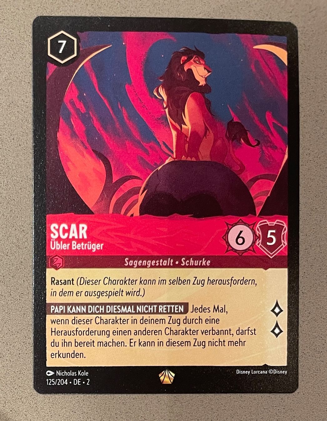 Disney Carte collezionabili: Lorcana: Scar Übler Betrüger – Usato da Hettlingen venduto da Sabian5