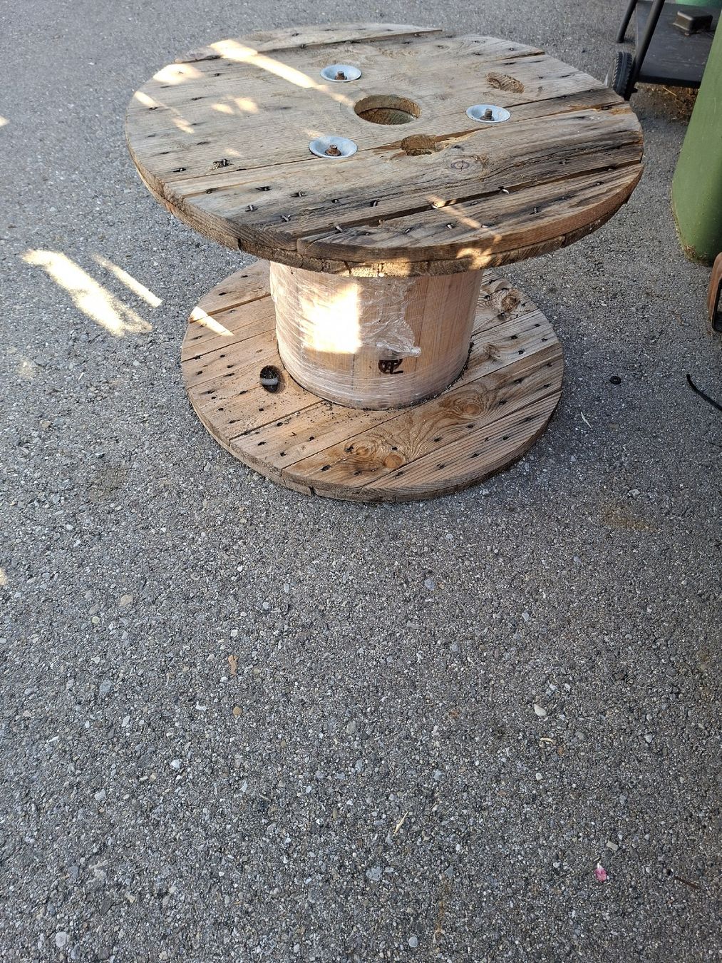 Holzartikel: Holz Bobine, Dekotrommel Tischplatte 63cm – Gebraucht aus Oberhasli von Cortina 2