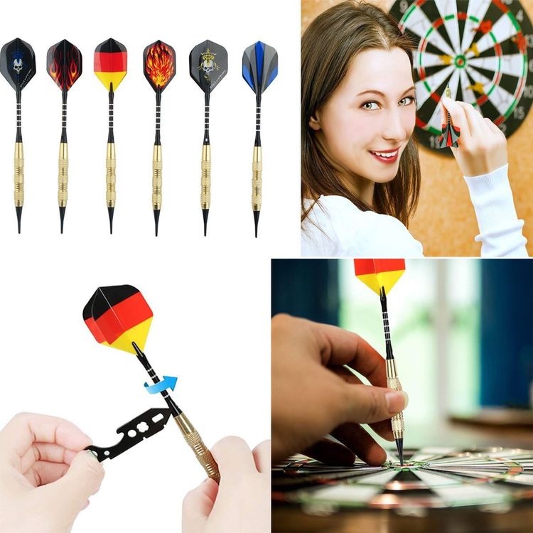 QUIIEOSKIA Dartpfeile Set - 18 Stück Mit Metallspitze Inklusive Aufbewahrungstasche