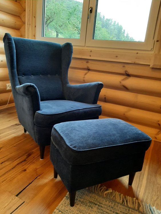 IKEA STRANDMON Ohrensessel mit Hocker Kaufen auf Ricardo