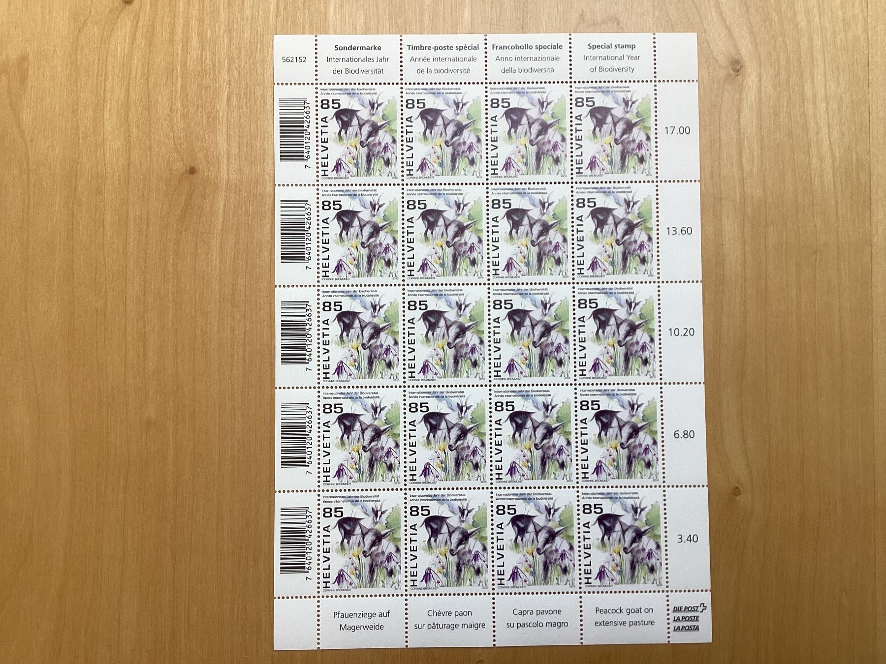 Tutti i francobolli: 20x -.85 Briefmarken postfrisch Biodiversität 2010 – Nuovo (secondo la descrizione) da Seftigen venduto da Muggelwomb 1